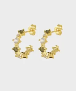 Double Crystal Hoops