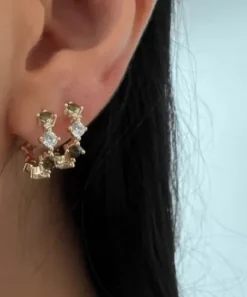 Double Crystal Hoops
